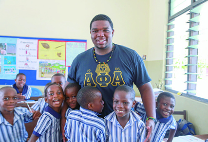 AU student shadows and teaches in a classroom during an Outreach Global Ghana Service-Learning Program