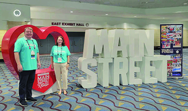 Jeremy Arthur and Jennifer Ryan are pictured at the 2024 Main Street Now annual national conference held in Birmingham