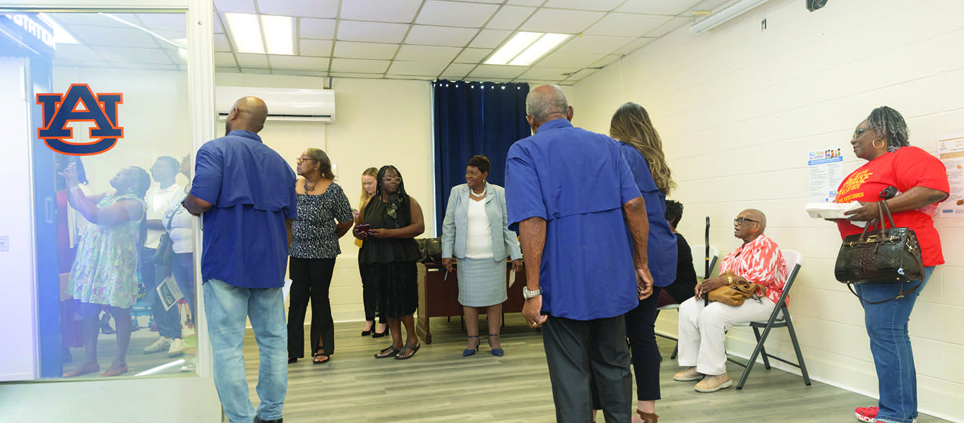 Visitors view an OnMed Care Station