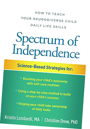 Book Cover: How to Teach Your Neurodiverse Child Daily Life Skills: Spectrum of Independence by Kristin Lombardi, MA and Christine Drew, PhD