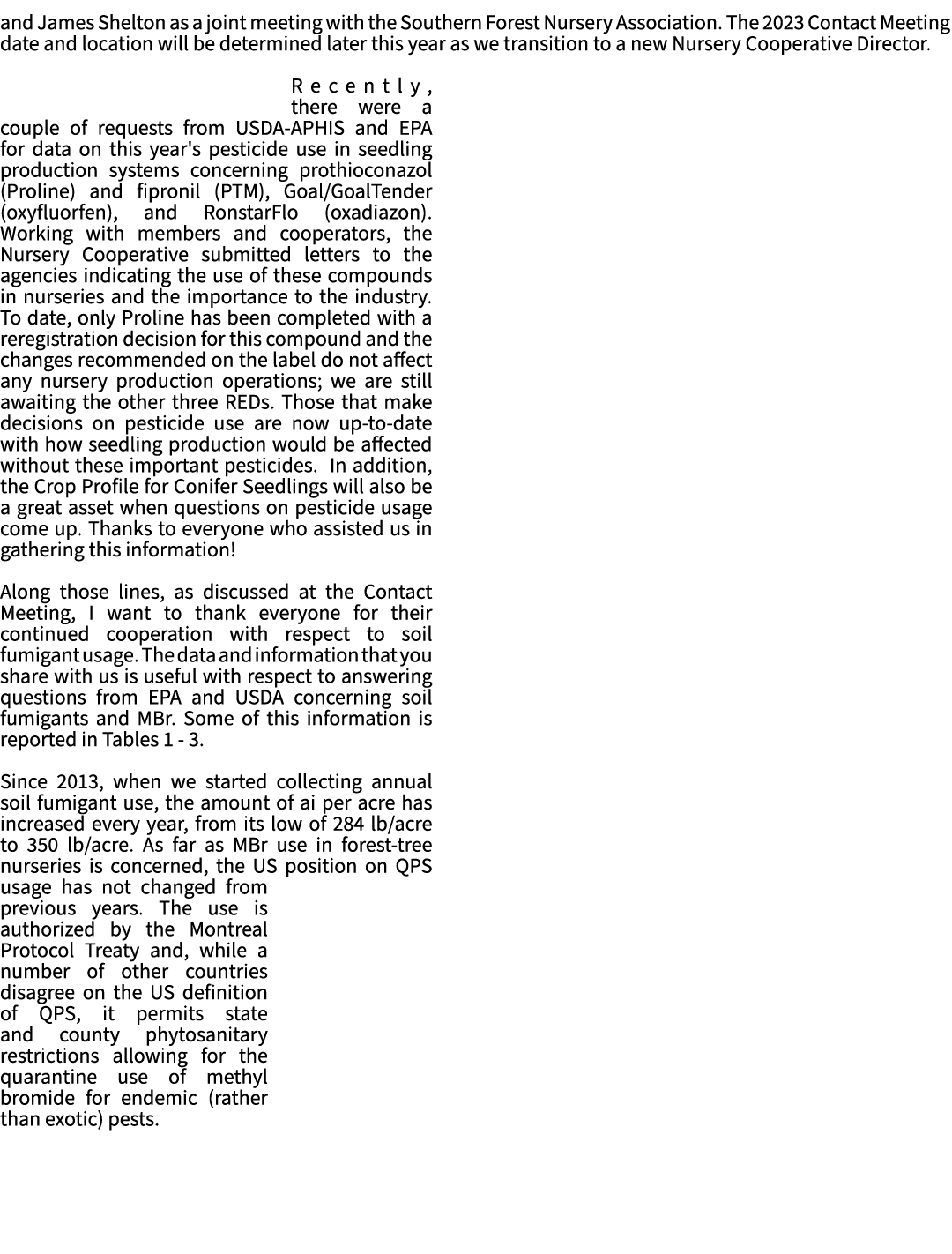 and James Shelton as a joint meeting with the Southern Forest Nursery Association. The 2023 Contact Meeting date and ...