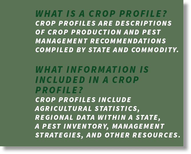 What is a crop profile  crop profiles are descriptions of crop production and pest management recommendations compile   