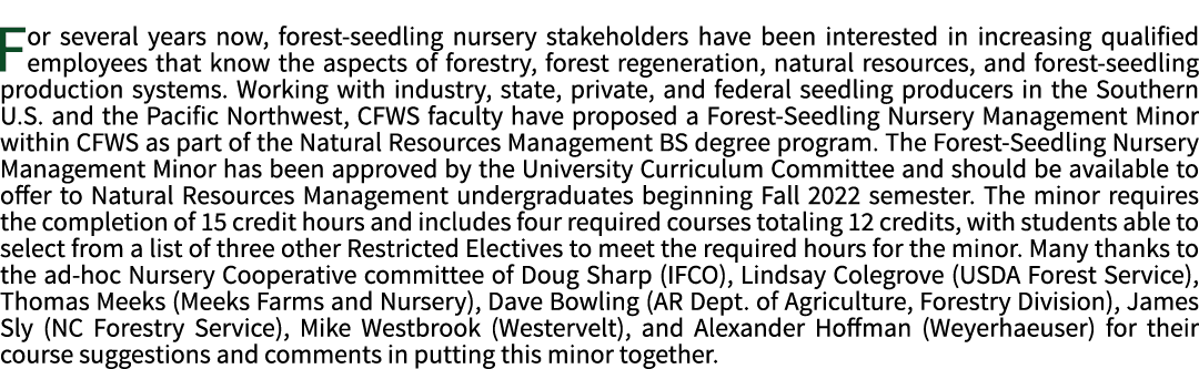 For several years now, forest-seedling nursery stakeholders have been interested in increasing qualified employees th   