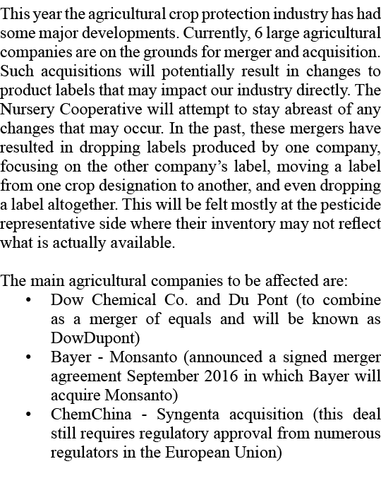 This year the agricultural crop protection industry has had some major developments. Currently, 6 large agricultural ...