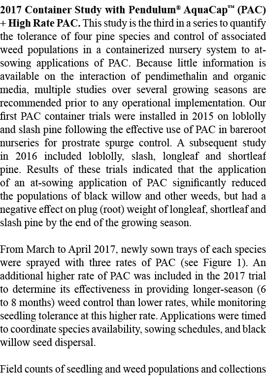 2017 Container Study with Pendulum® AquaCap™ (PAC) + High Rate PAC. This study is the third in a series to quantify t...