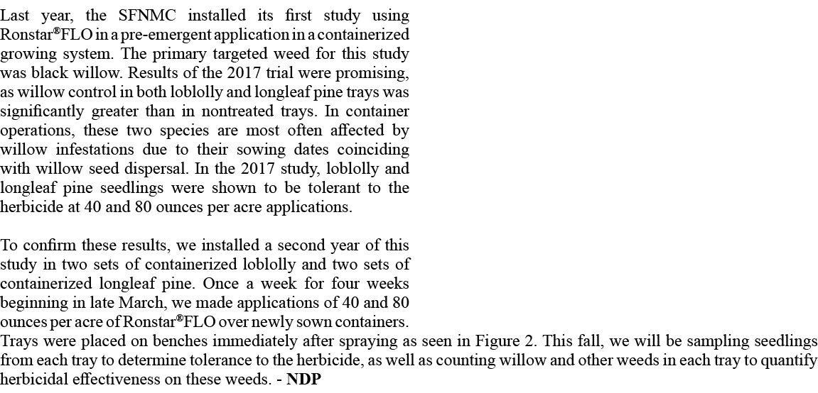 Last year, the SFNMC installed its first study using Ronstar®FLO in a pre emergent application in a containerized gro...