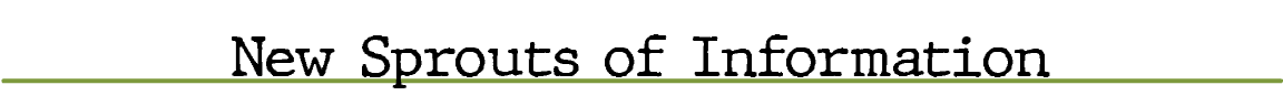 New Sprouts of Informatio