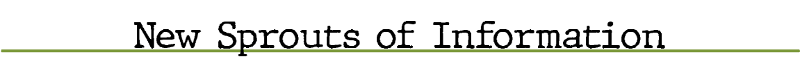 New Sprouts of Informatio