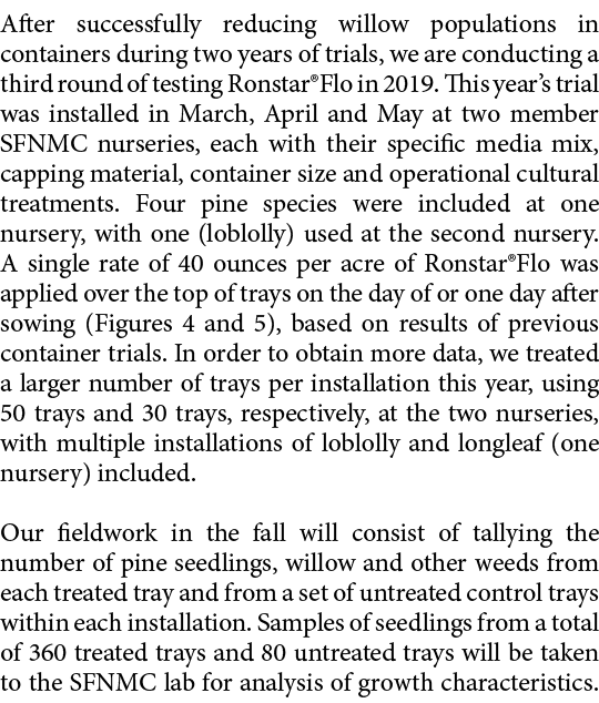 After successfully reducing willow populations in containers during two years of trials, we are conducting a third ro...