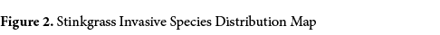 Figure 2. Stinkgrass Invasive Species Distribution Map