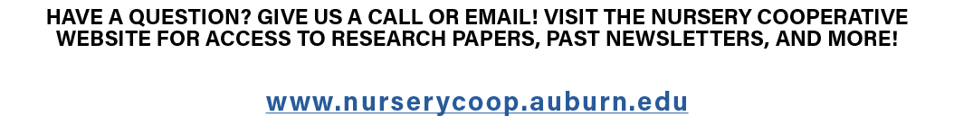 ﻿Have a question? Give us a call or email! Visit the Nursery Cooperative website for access to research papers, past ...