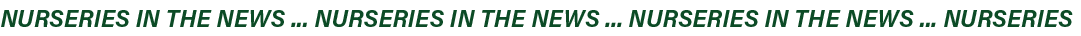 NURSERIES IN THE NEWS ... NURSERIES IN THE NEWS ... NURSERIES IN THE NEWS ... NURSERIES 