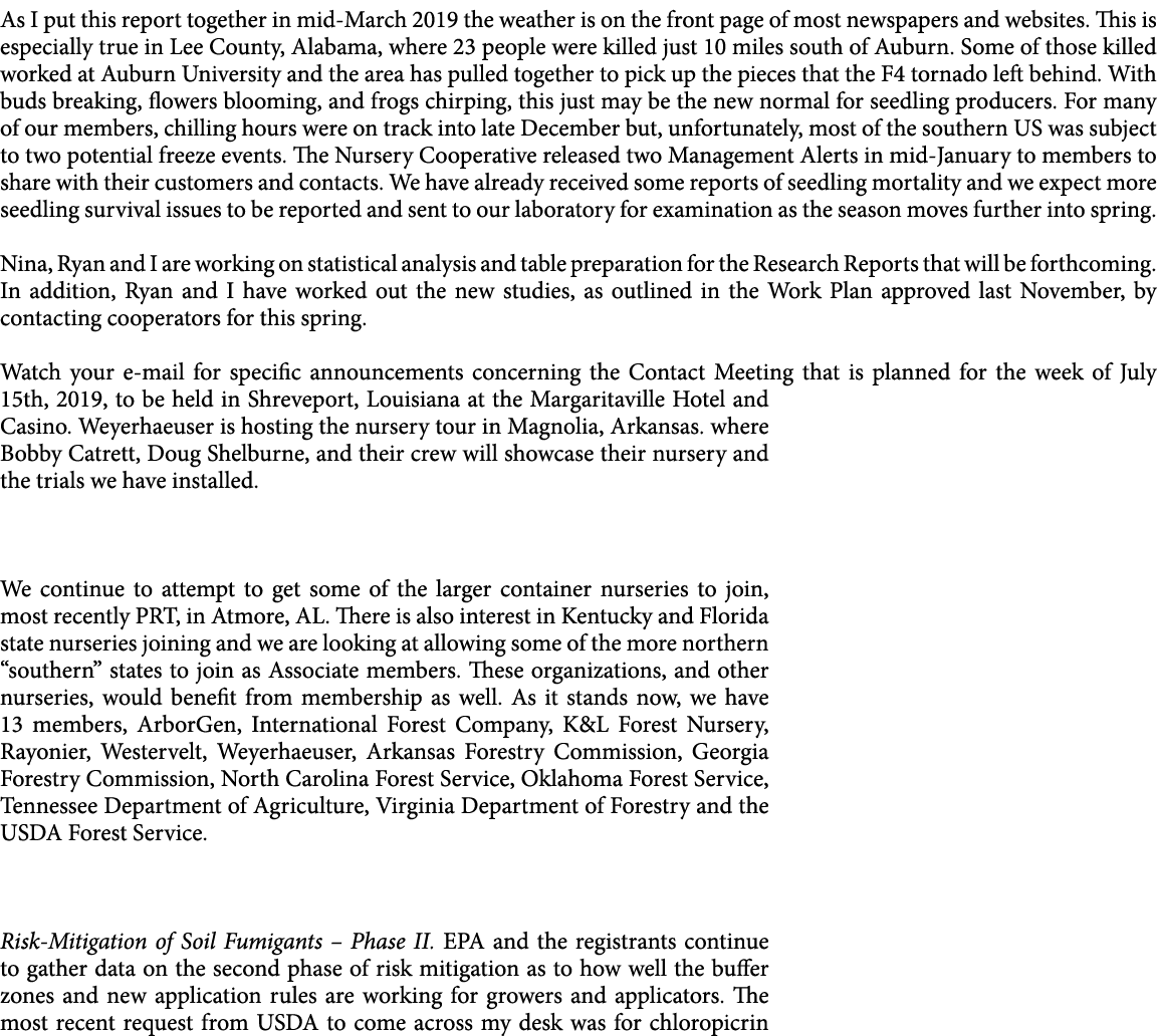 As I put this report together in mid March 2019 the weather is on the front page of most newspapers and websites. Thi...