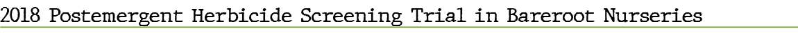 2018 Postemergent Herbicide Screening Trial in Bareroot Nurserie