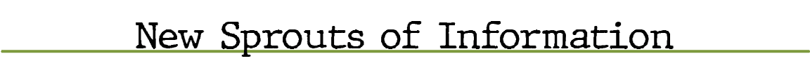 New Sprouts of Informatio
