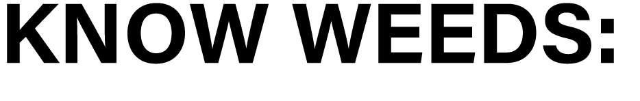 ﻿KNOW WEEDS: