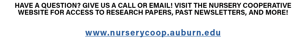 ﻿Have a question? Give us a call or email! Visit the Nursery Cooperative website for access to research papers, past ...