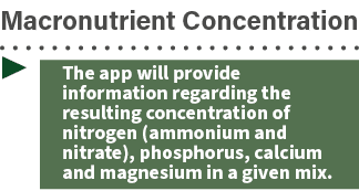 ▶ The app will provide information regarding the resulting concentration of nitrogen (ammonium and nitrate), phosphor...