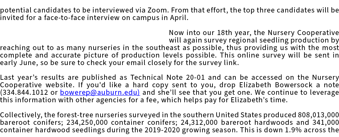 potential candidates to be interviewed via Zoom. From that effort, the top three candidates will be invited for a fac...