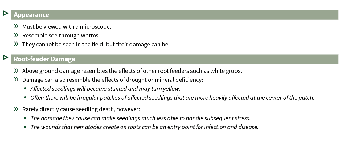 ▷ Appearance » Must be viewed with a microscope. » Resemble see through worms. » They cannot be seen in the field, bu...