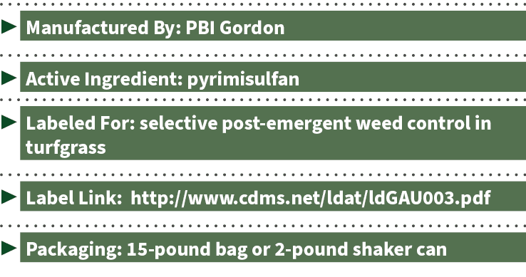 ▶ Manufactured By: PBI Gordon ▶ Active Ingredient: pyrimisulfan ▶ Labeled For: selective post emergent weed control i...