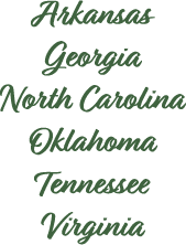 Arkansas Georgia North Carolina Oklahoma Tennessee Virginia