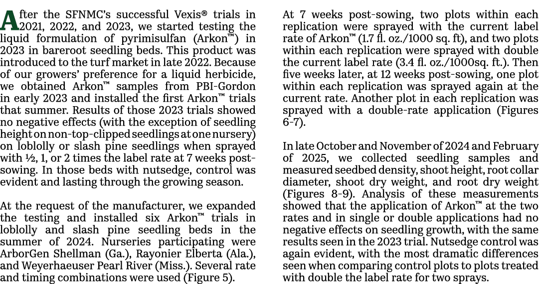 After the SFNMC’s successful Vexis® trials in 2021, 2022, and 2023, we started testing the liquid formulation of pyri...