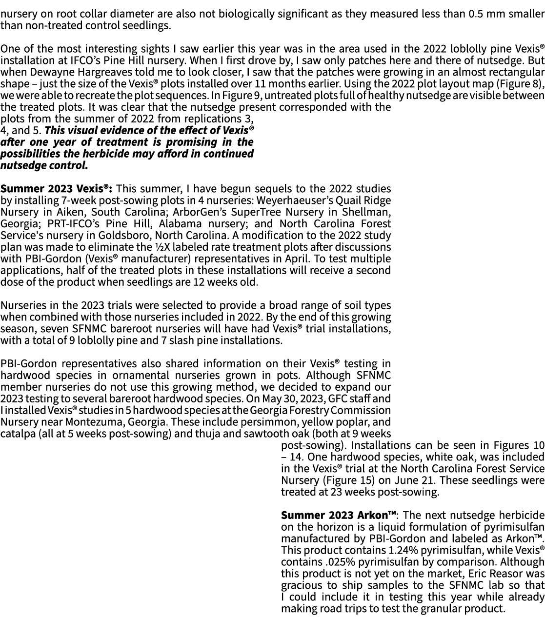 nursery on root collar diameter are also not biologically significant as they measured less than 0.5 mm smaller than ...