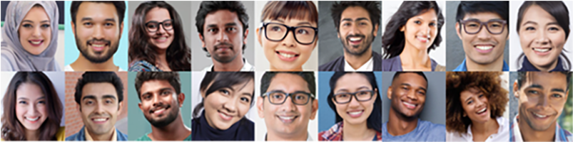 Two rows of Faces of Sprintax Customers