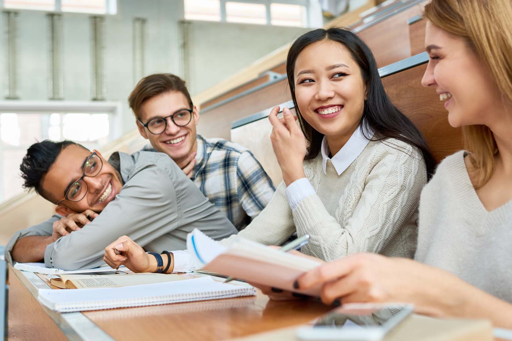 Students laughing with each other