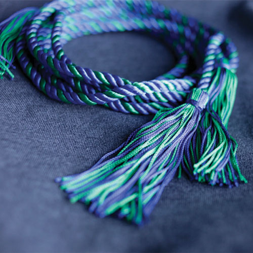 Active Minds green and blue braided cord