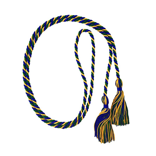 COSAM Leaders green, gold, and blue braided cord