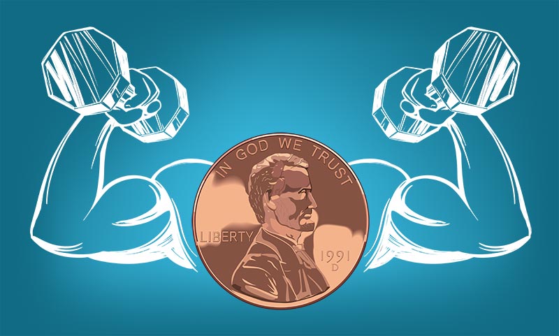 A penny with muscles