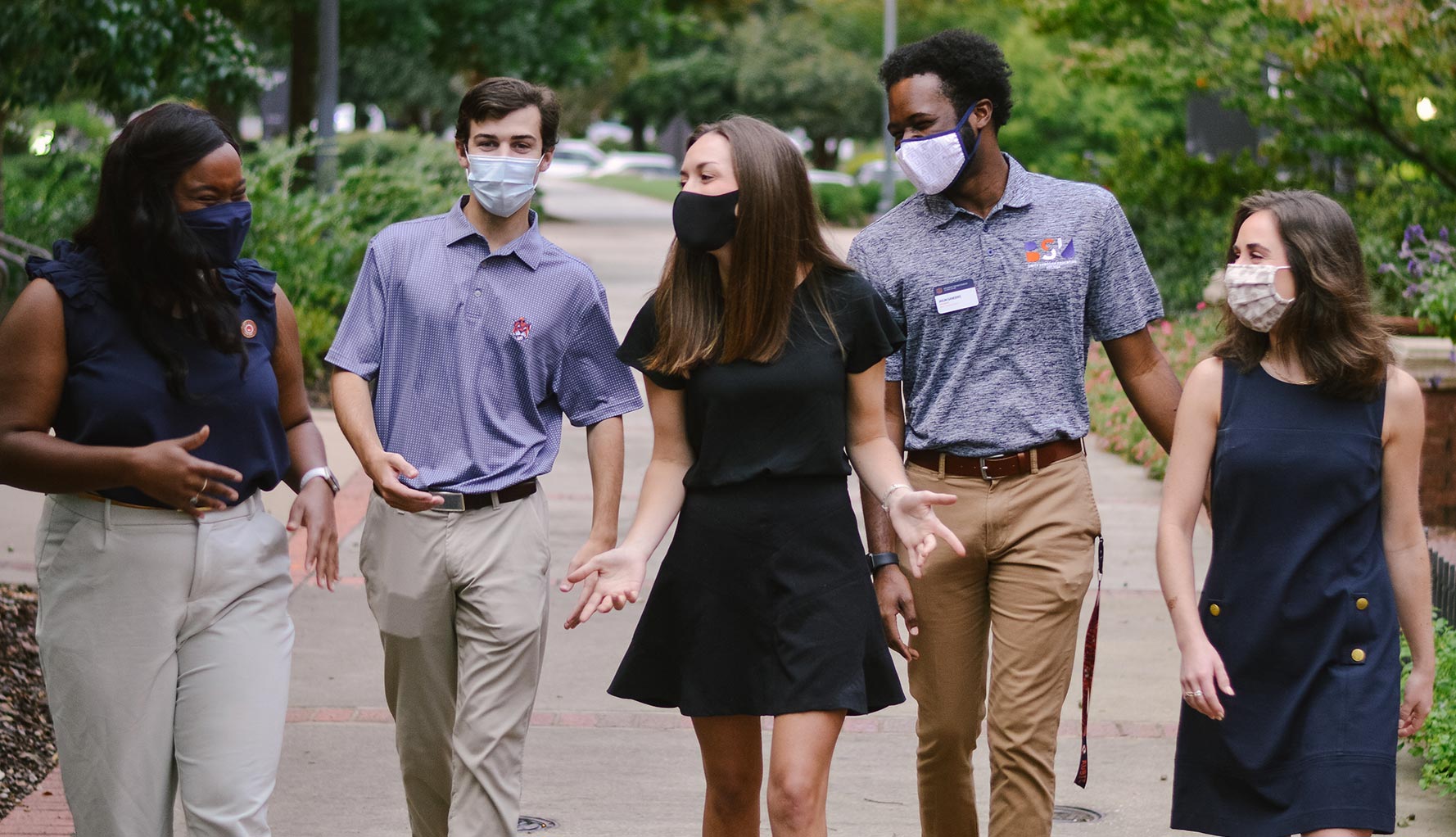 Students walk on campus