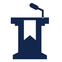 Icon graphic of a podium