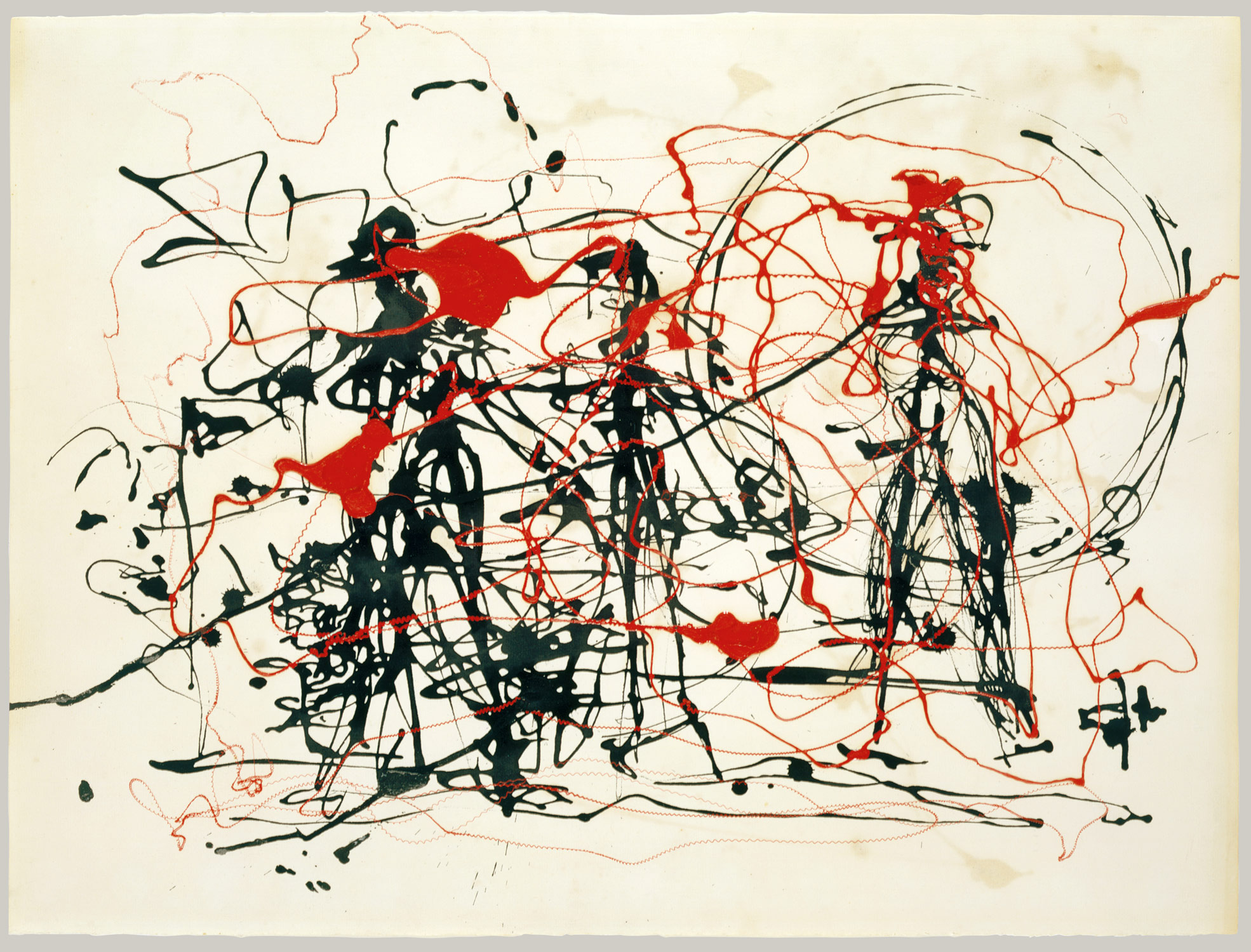 Splattered paint on canvas