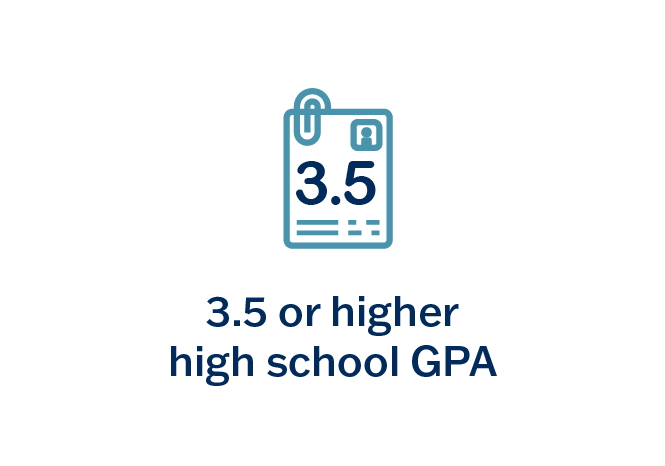 3.5 or higher high school GPA requirement
