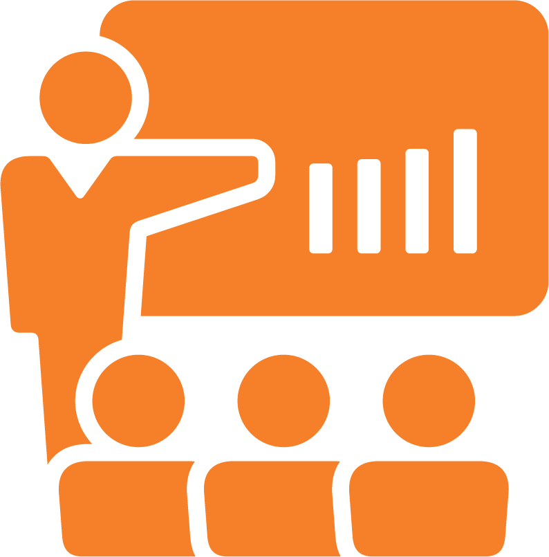 Icon image of a presenter.