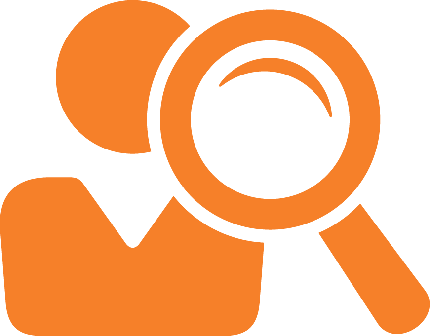 Image person with a magnifying glass.
