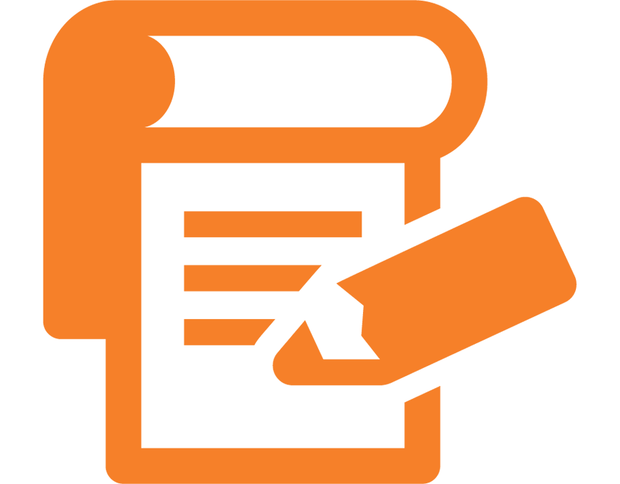 Image icon of a pen and pad.