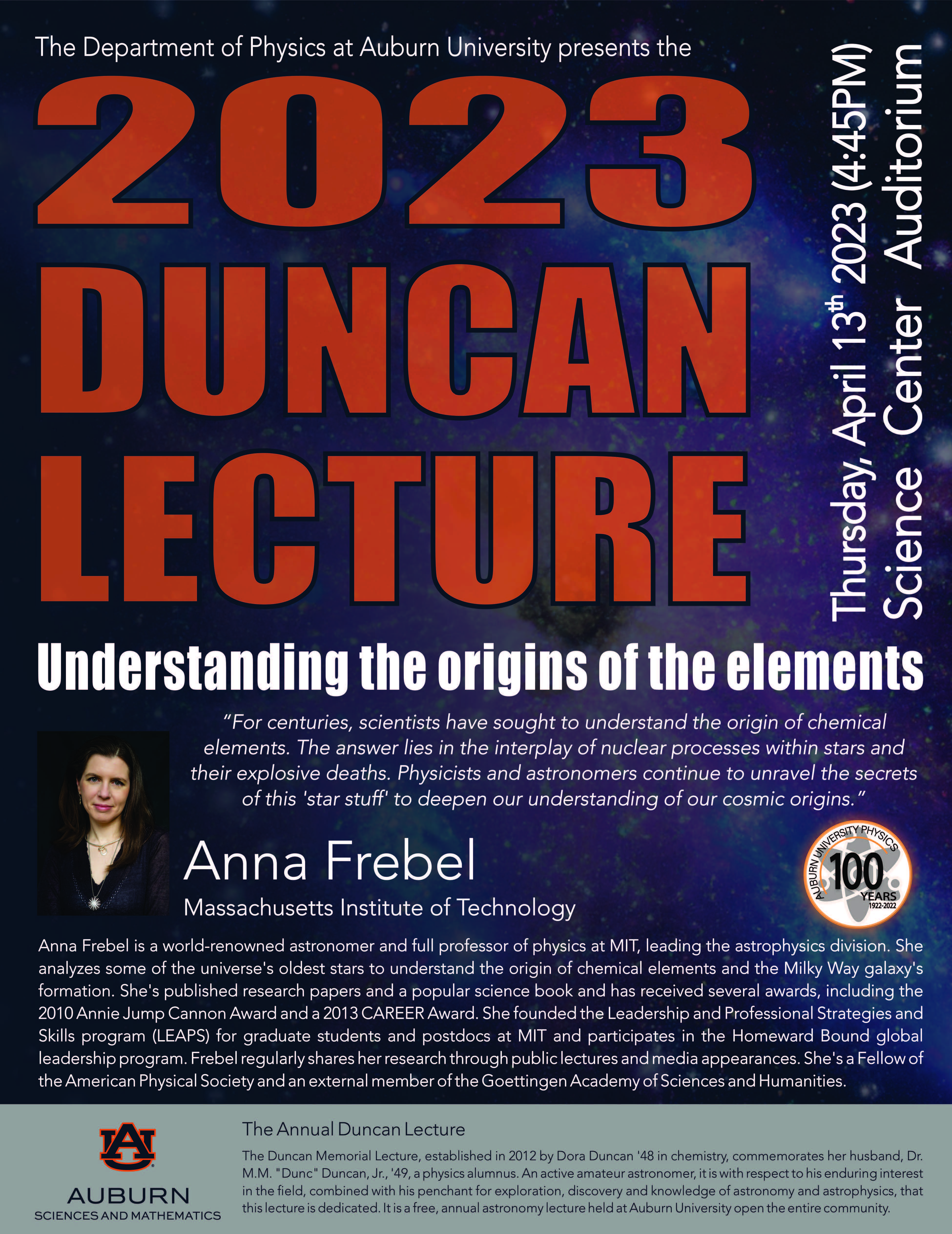 2023 Duncan Lecture