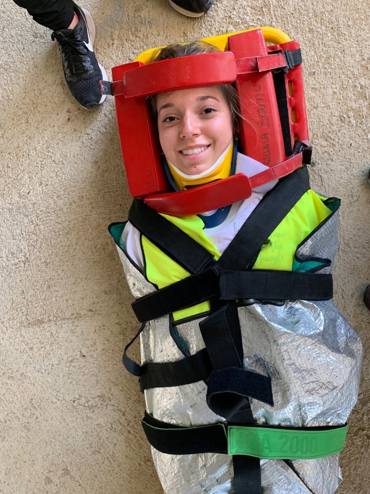 A student even posed as a patient who receives emergency care.