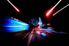 Fast moving lights.