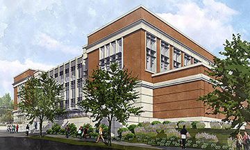 Mell classroom builiding drawing, outside