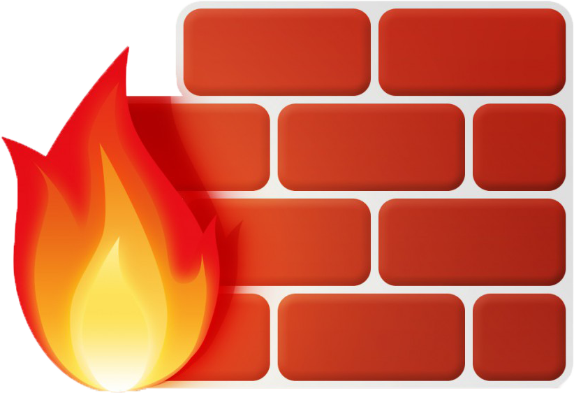 Graphic showing fire and a brick wall