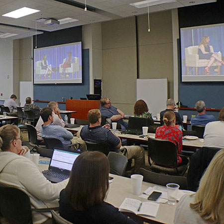 OIT Staff watching the 2019 Leadercast