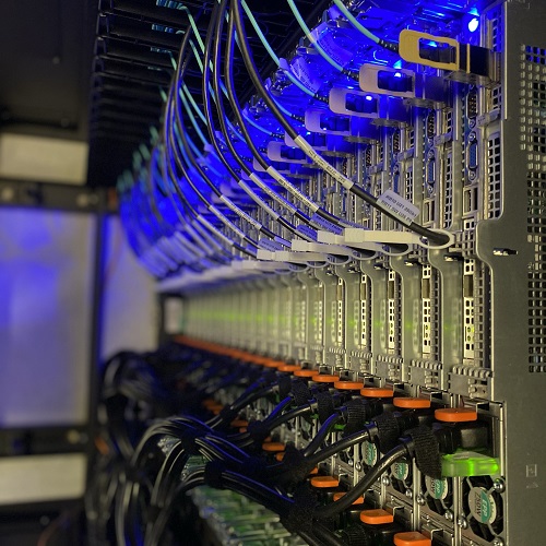 Closeup image of a portion of the Easley Supercomputer