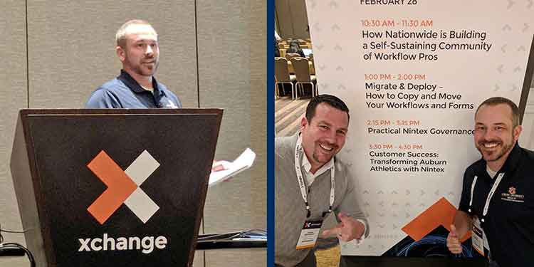 Josh Henderson presenting at Nintex Xchange.
