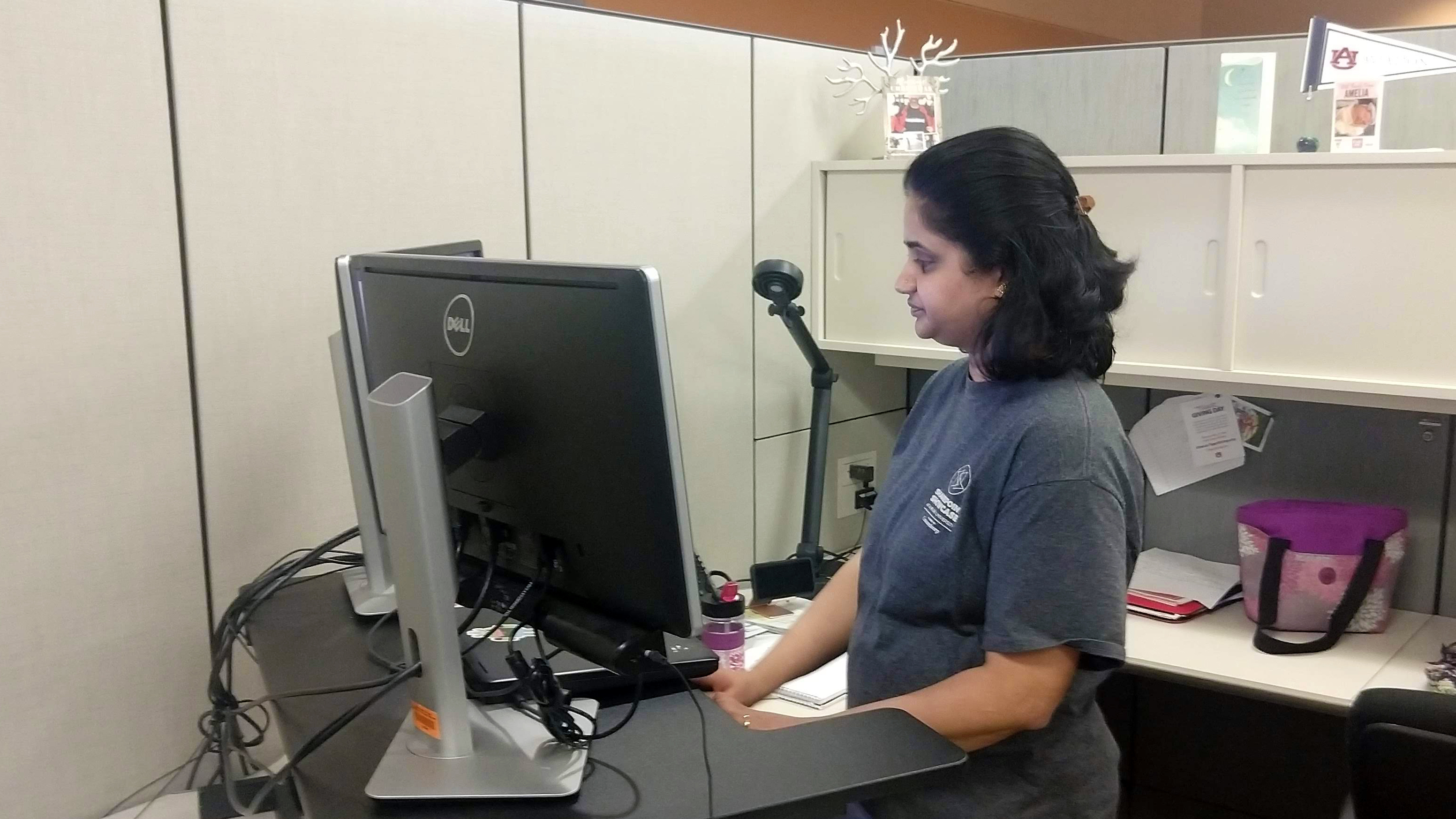 A member of the QA team working.