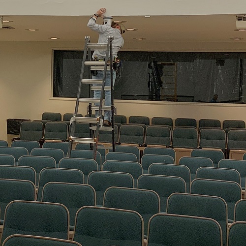 Camera installation for remote instruction in an empty classroom